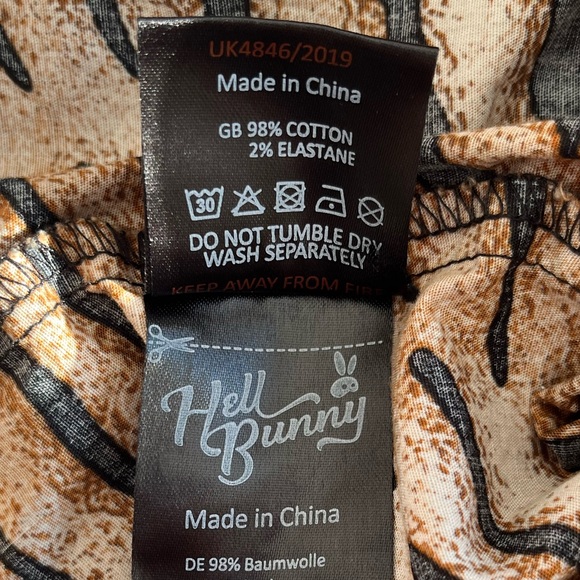 Hell Bunny Tora Tiger Print Rockabilly Pinup Retro Y2K Cottagecore Vintage Style - Picture 10 of 10